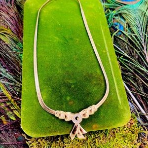 Vintage Givenchy G Crystal Bow Runway Couture Necklace.
